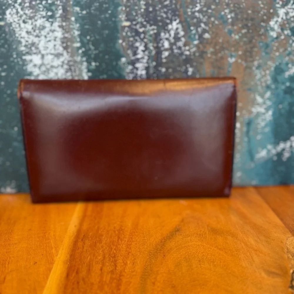 St. Thomas Vintage 1960’s Burgundy Cowhide Leather Envelope Wallet Clutch‎ (EUC)